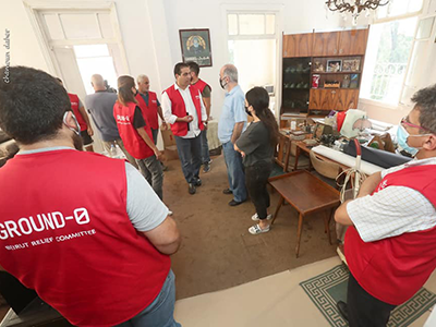 Tour of Engineering Team from GroundZeroBeirut of Damaged Homes in Ashrafieh